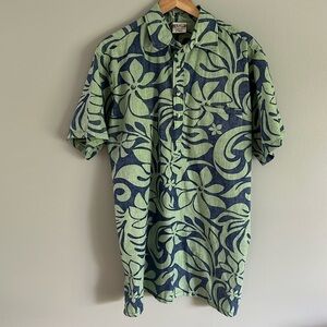 Go Barefoot Men’s Traditional Hawaiian Shirt Big And Tall - Large Tall